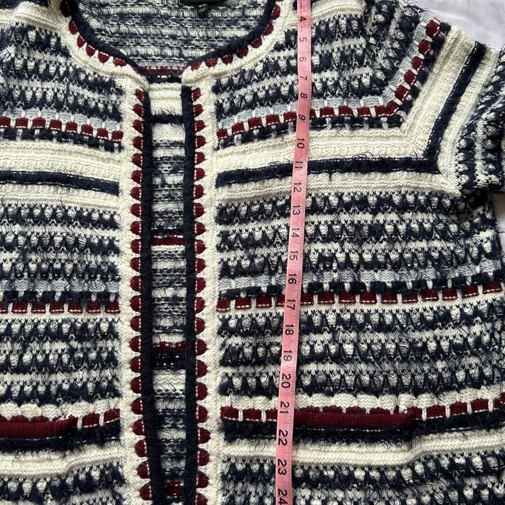 Lane Bryant Multicolor blue & burgundy sweater cardigan 18/20 - Picture 6 of 12